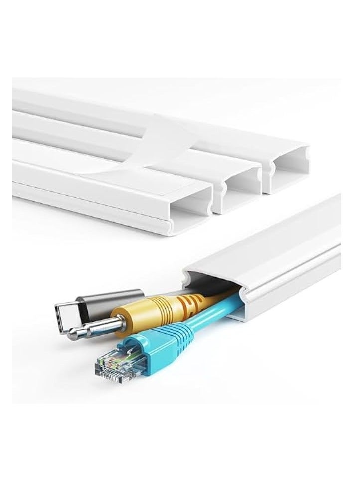 erorex TV Cord Hider, 62.8in Cable Hider, Cord Covers for Wires on Wall, Wire Covers for 2-3 Cords, Wire Hiders for TV on Wall, Easier Setup Cable Cover Management, 4 X L15.7 W0.94 H0.47in, White - Image 1