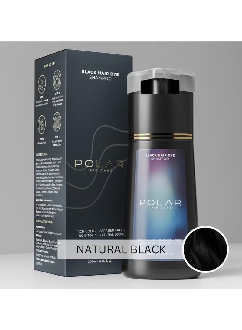 POLAR Hair Care Shampoo, Polar Hair Care Instant Dye Shampoo, Polar Hair Care Dye Shampoo (Black)  - Image 2