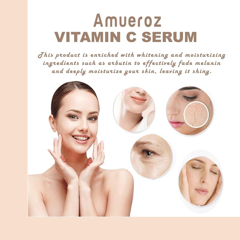 Amueroz Vitamin C Serum for face with Hyaluronic acid Ferulic acid Glutanione Aloe vera and Grape seed extract 15ml - Image 4