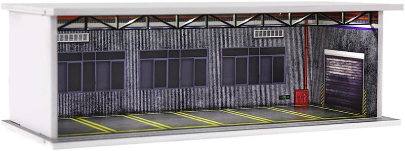 G-FANS 1/64 Scale Hot die-cast Wheels Model car scenarios Display case with LED Light and Acrylic Cover, Scenes Parking lot Diorama Storage Garage Box with 6 Parking Spaces (Factory) - Image 1