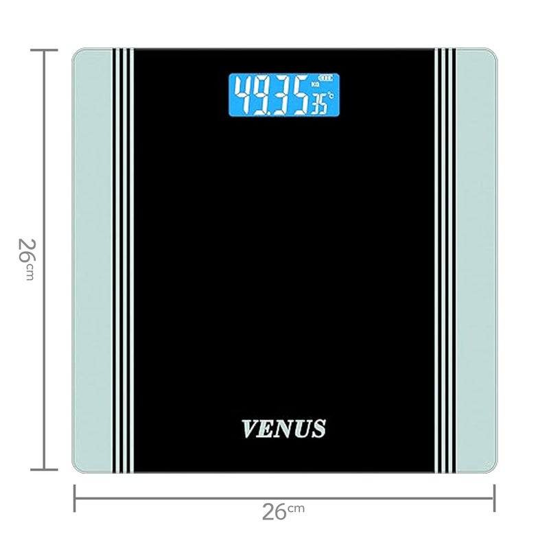 Venus (الهند) آلة وزن شخصية رقمية إلكترونية للحمام لقياس الوزن حتى 180 كجم مع ضمان لمدة 24 شهرًا - Image 4