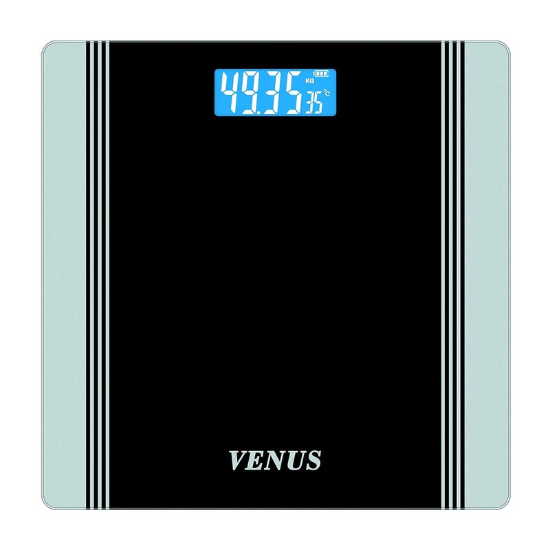 Venus (الهند) آلة وزن شخصية رقمية إلكترونية للحمام لقياس الوزن حتى 180 كجم مع ضمان لمدة 24 شهرًا - Image 1