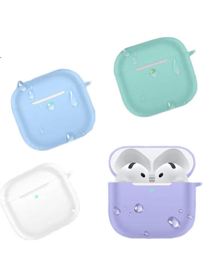 Kmaxai Silicone Protective Case With Hook For Airpods 4, Matte Finish Cover For Apple True Wireless Earbuds 4th Generation, Anti-fingerprint Solid Color Simple Design, Grey - Image 3