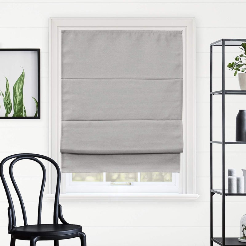CHICOLOGY Roman Shades  Blackout Shades 29 W x 64 H Del Mar Pearl Grey