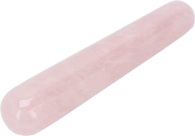 Junlucki Massage Stick, Compact and Portable Jade Stone Massage Wand Rose Quartz for Back/Hands/Feet/Neck/Shoulder - Image 1