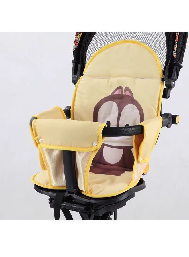 Berma Baby وسادة مقعد للأطفال حديثي الولادة، وسادة مقعد عربة الأطفال، فائقة النعومة، قابلة للتنفس، وسادة مقعد قابلة للتعديل، مناسبة لجميع المواسم، قابلة للعكس (أصفر) - Image 5