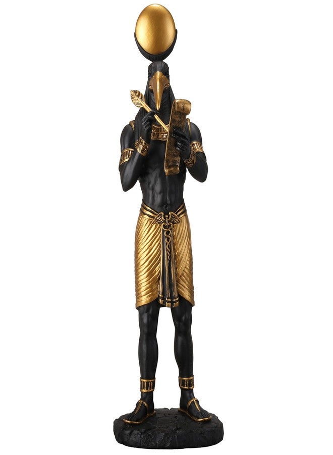 Veronese Design 11 Inch Thoth Egyptian God of Knowledge Black Gold Resin Statue - Image 1