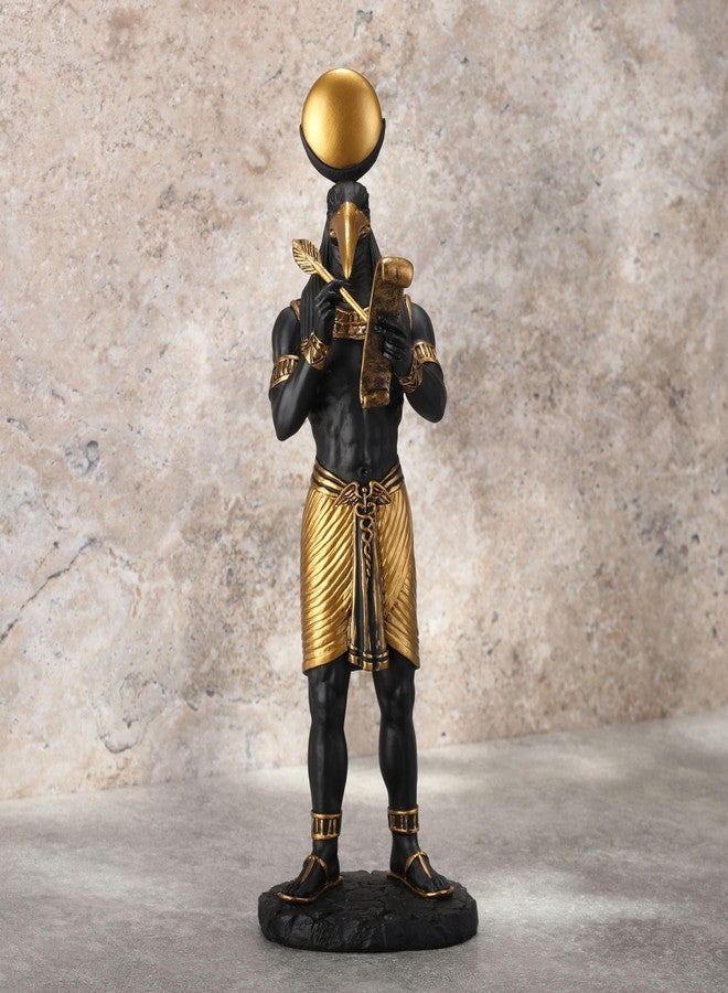 Veronese Design 11 Inch Thoth Egyptian God of Knowledge Black Gold Resin Statue - Image 2