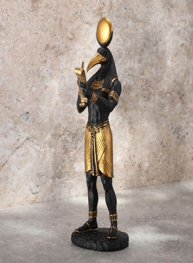 Veronese Design 11 Inch Thoth Egyptian God of Knowledge Black Gold Resin Statue - Image 4