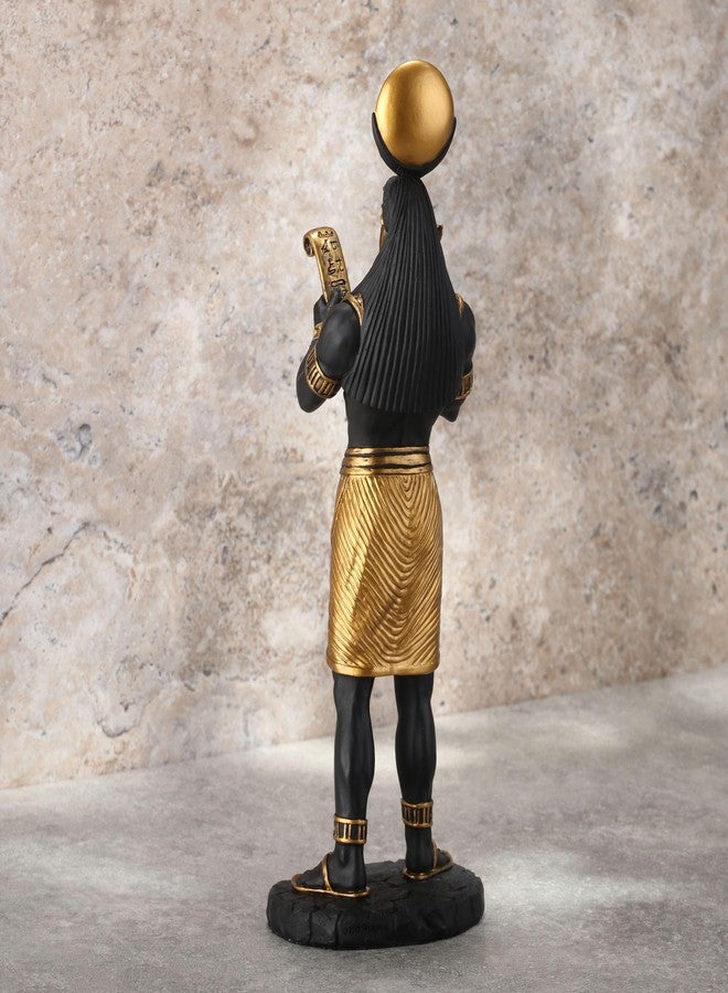 Veronese Design 11 Inch Thoth Egyptian God of Knowledge Black Gold Resin Statue - Image 5