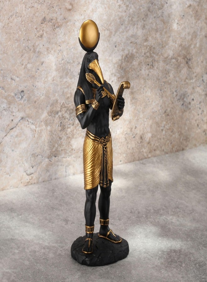Veronese Design 11 Inch Thoth Egyptian God of Knowledge Black Gold Resin Statue - Image 3