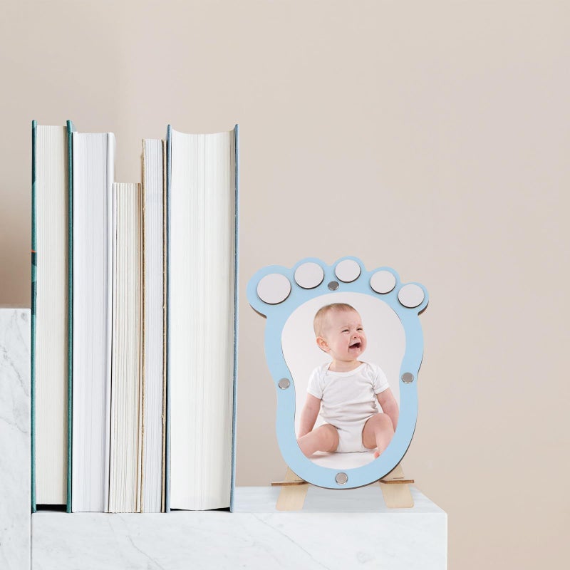 Blue Baby Growth Record Photo Frame Keepsake Monthly Milestone - Image 4