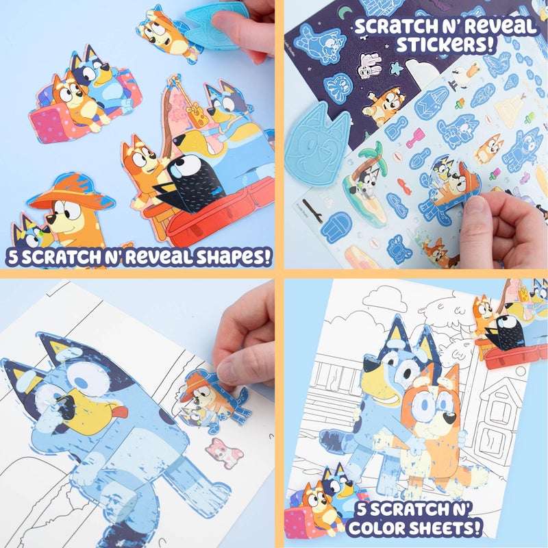 Horizon Group USA Bluey Scratch ‘n Color Pad, 9-Page Activity Coloring Book, Includes Scratch Art, Stickers for Kids, Bluey Toys, On the Go Activity Playset, Bluey Toys for Toddlers 1-3, Great Gift for Kids Ages 3 & Up - Image 4