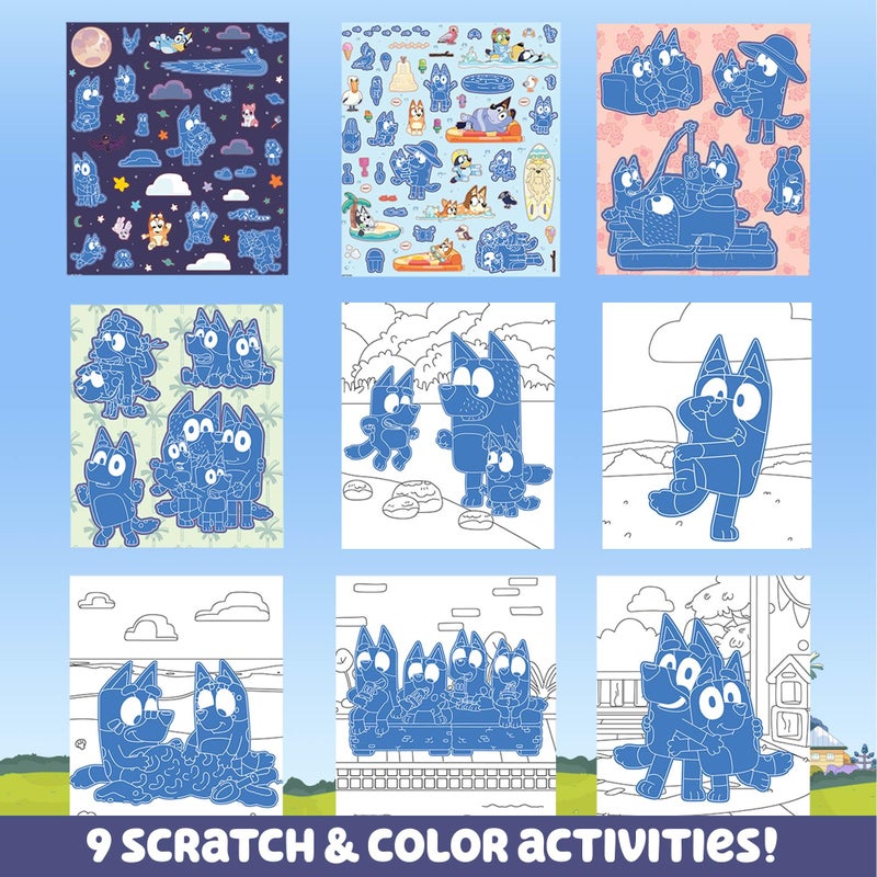 Horizon Group USA Bluey Scratch ‘n Color Pad, 9-Page Activity Coloring Book, Includes Scratch Art, Stickers for Kids, Bluey Toys, On the Go Activity Playset, Bluey Toys for Toddlers 1-3, Great Gift for Kids Ages 3 & Up - Image 2