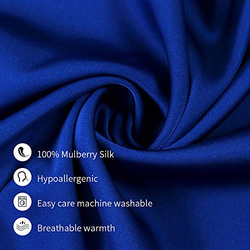Jocoku 100% Mulberry Silk Pillowcases Set of 2 for Hair and Skin and Super Soft and Breathable Queen Size Nature Silk Pillowcases (Queen, Royal Blue) - Image 3