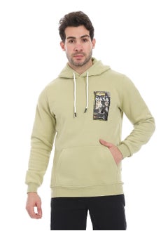 Kangaroo Pockets Fleeced Hoodie_Light Green