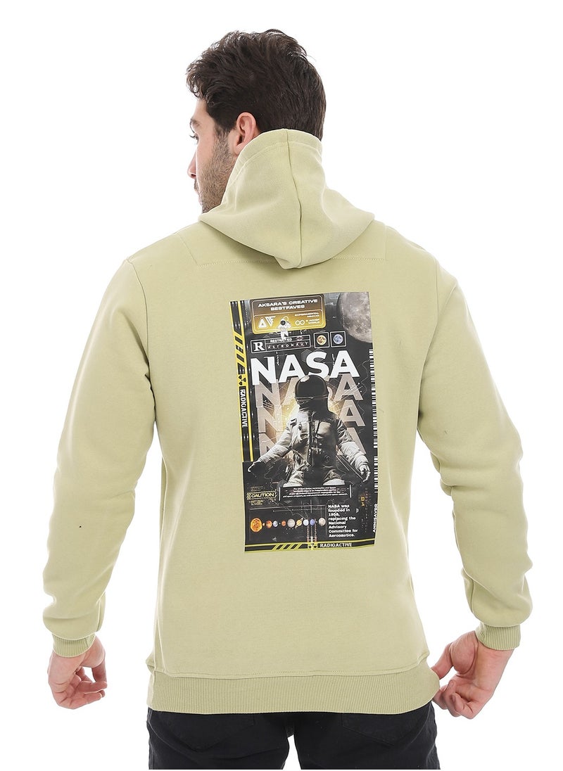 Andora - Kangaroo Pockets Fleeced Hoodie_Light Green - Image 1