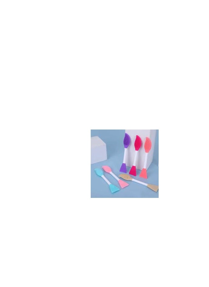 2 pieces different color Double Ended Silicone Face Mask Brush Applicator Mask Beauty Tool, Soft Silicone Facial Mask spatula B16