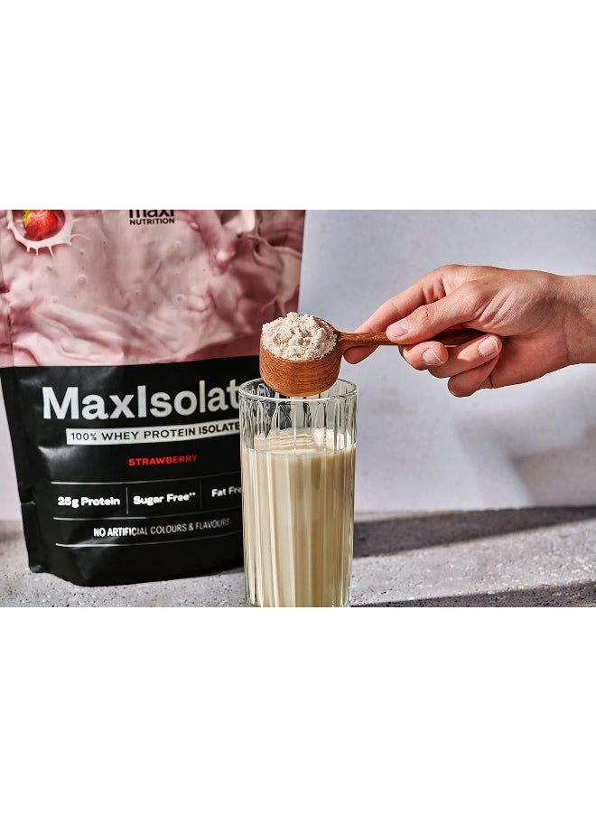 Maxi Nutrition 100% Whey Protein Maxisolate Low Sugar And Fat No Artificial Flavours Natural Strawberry Flavour 1 Kg  - Image 3