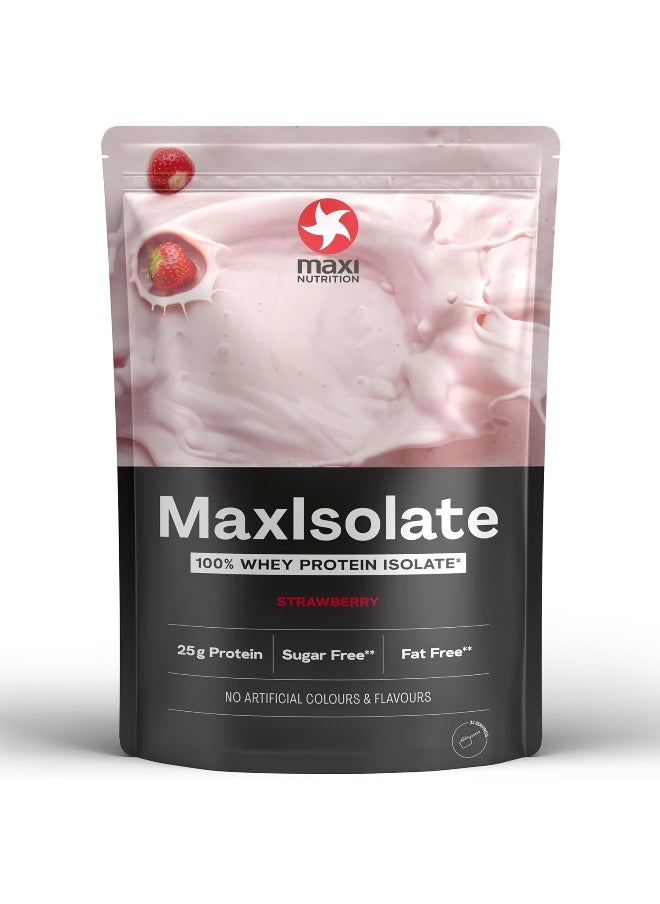Maxi Nutrition 100% Whey Protein Maxisolate Low Sugar And Fat No Artificial Flavours Natural Strawberry Flavour 1 Kg  - Image 1