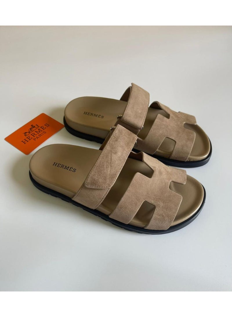 Hermes H24 Chypre Sandal unisex  Velcro Flip-Flops Sand - Image 1
