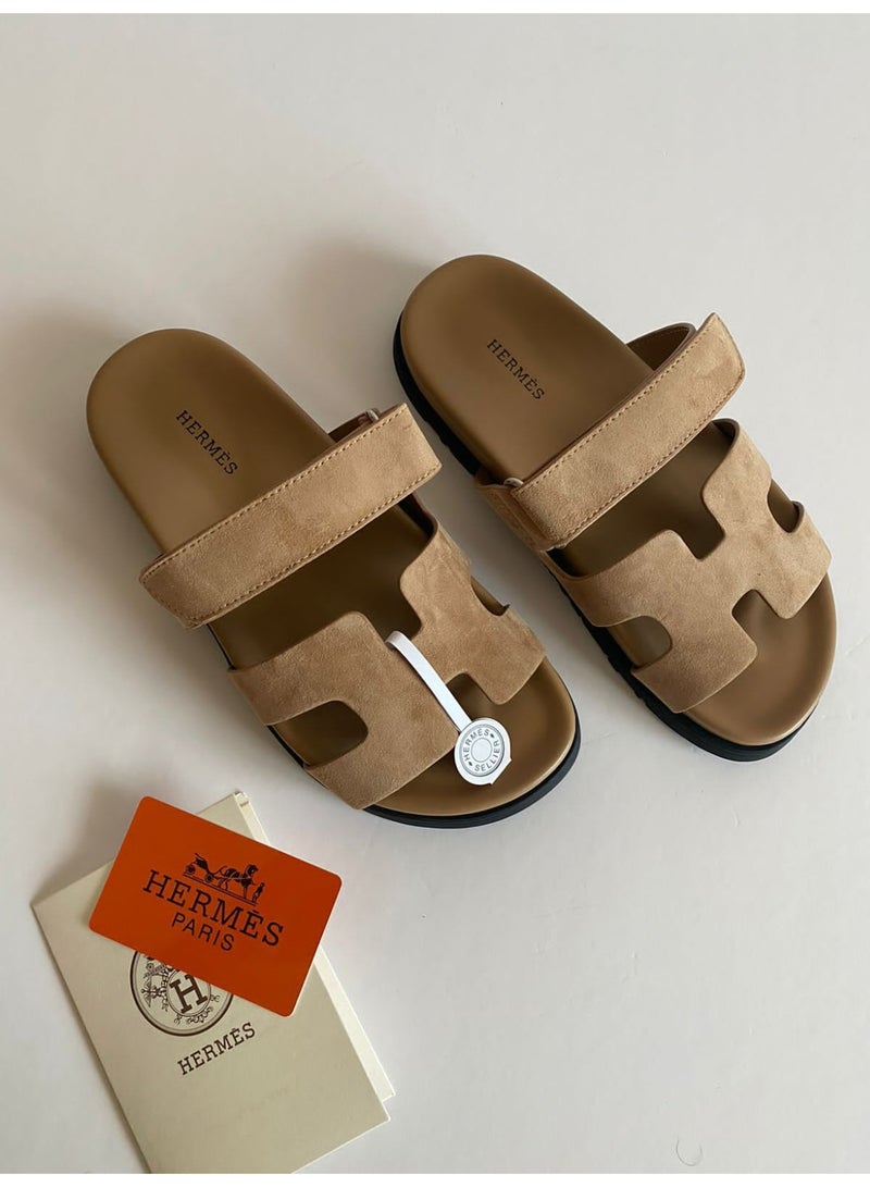 Hermes H24 Chypre Sandal unisex  Velcro Flip-Flops Sand - Image 2