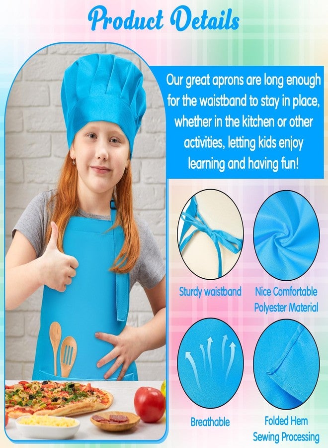 2ooya Kids Apron and Chef Hat Set - 6Pcs Colorful Adjustable Kitchen Toddler Apron for Girls Boys, Pretend Play Toy Cooking Gift for Kids Baking Painting Career Day Costume Kitchen Game Supplies - Image 3