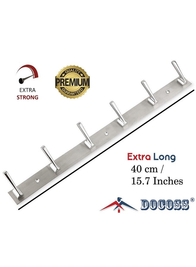 DOCOSS Stainless Steel Wall Hooks For Hanging Cloth And Towel Hangers For Wall Hook,Door Hangers,Hook Rail Pack Of 2, Silver - Image 2