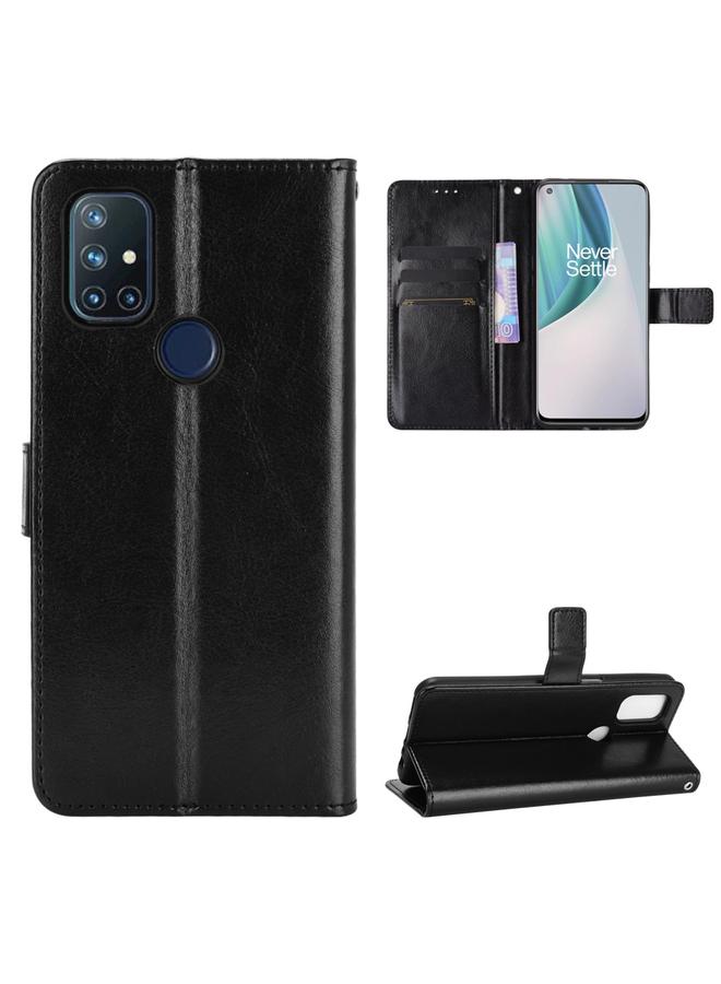 اس-توب جراب لهاتف OnePlus Nord N10 5G بتصميم حصان مجنون كلاسيكي، جراب جلدي أفقي قلاب مع حامل وفتحات للبطاقات وإطار للصور - Image 2