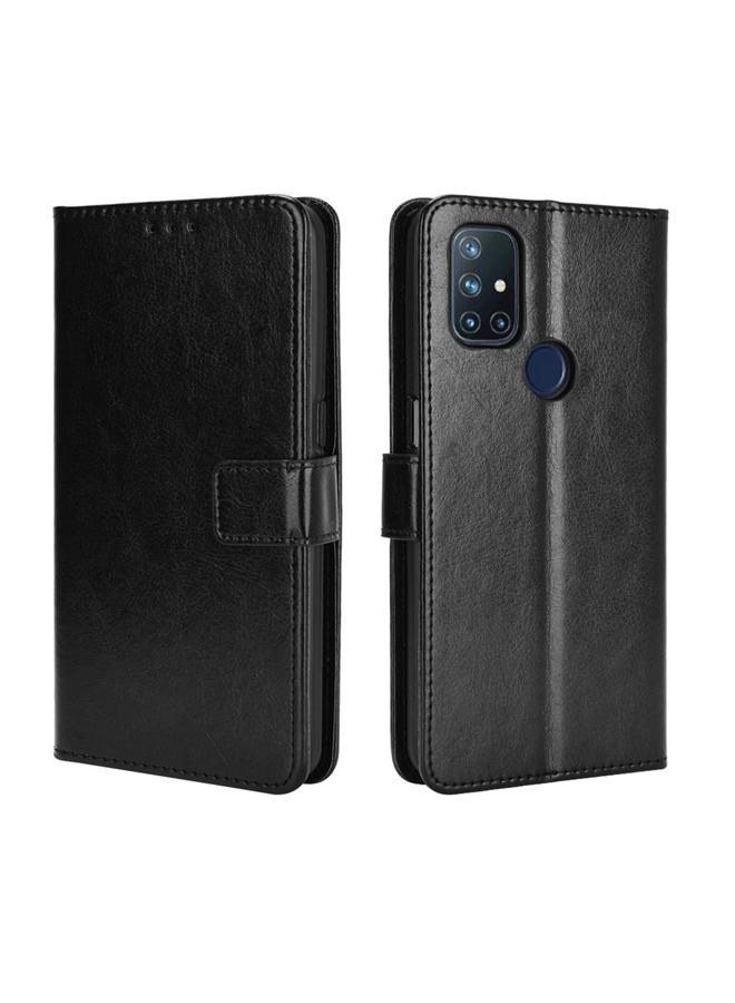 اس-توب جراب لهاتف OnePlus Nord N10 5G بتصميم حصان مجنون كلاسيكي، جراب جلدي أفقي قلاب مع حامل وفتحات للبطاقات وإطار للصور - Image 1