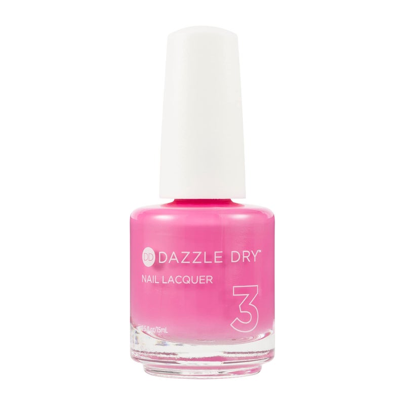 Dazzle Dry Nail Lacquer (Step 3) - Cherry Parfait - A medium bright pink with raspberry undertones. Full coverage cream. (0.5 fl oz) - Image 1