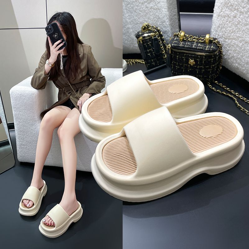 High-Heeled Thick-Soled Slippers Women'S Summer Breathable Eva Dung-Feeling Soft Non-Slip Deodorant Beach Height-Increasing Slippers - Image 5