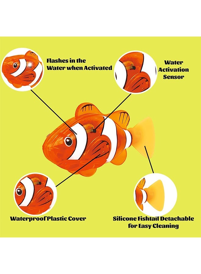 2 Pcs Automatic Swimming Fish Toy LED Glowing Bath Toy for Kids & Pets Interactive Wiggling Fish with Motion Sensor - Image 4