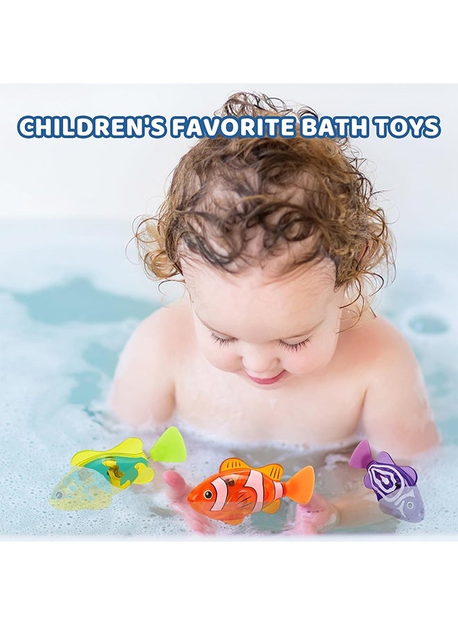 2 Pcs Automatic Swimming Fish Toy LED Glowing Bath Toy for Kids & Pets Interactive Wiggling Fish with Motion Sensor - Image 5