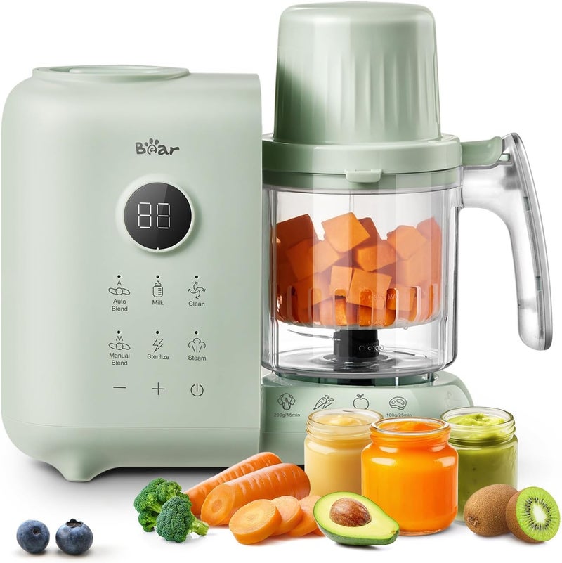 Bear 2025 Baby Food Maker with Two Layer Steam Baskets Multifunction Baby Food Processor Steamer Puree Blender Baby Food Mill with Bottle Warming Sterilizing Auto Cleaning Function BPAFree - Image 1