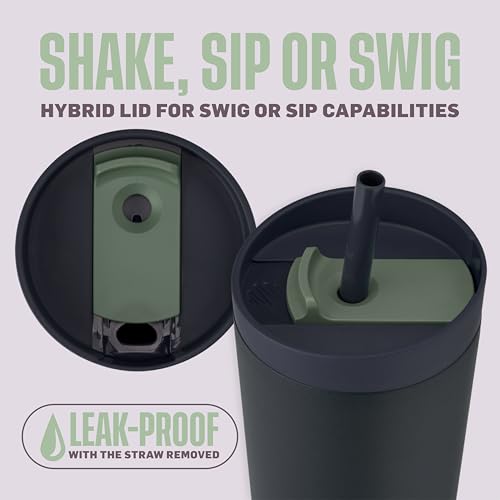 BlenderBottle 2in1 Insulated Stainless Steel Shaker Tumbler Swig Leakproof Lid Straw BlenderBall BPA Free For Protein Shakes Smoothies And Pre Workout 24 oz Midnight - Image 3