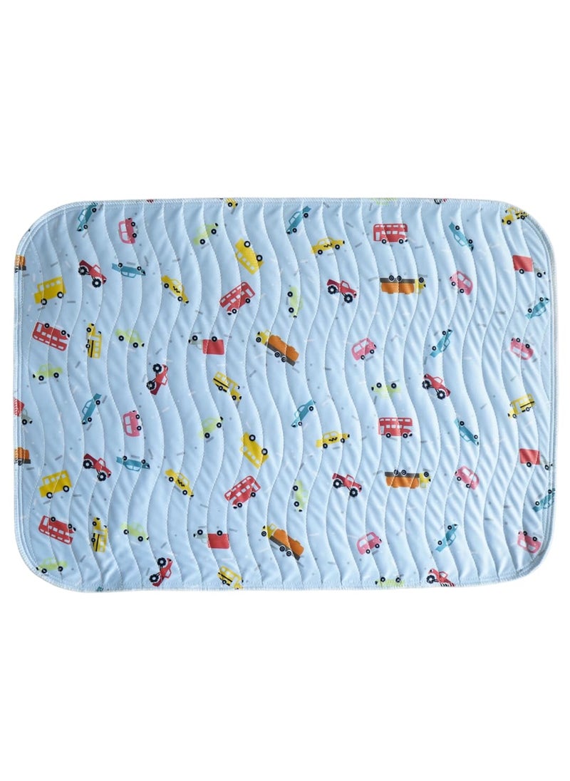 Happy Matty - Happy Matty Babys Extra Absorbent Quick Dry Sheet Playmat Waterproof Reusable Washable Colourful Soft Comfortable Best for Gifting Lint Free Fabrics Mattress Crib Protector Large HMCarsL - Image 1