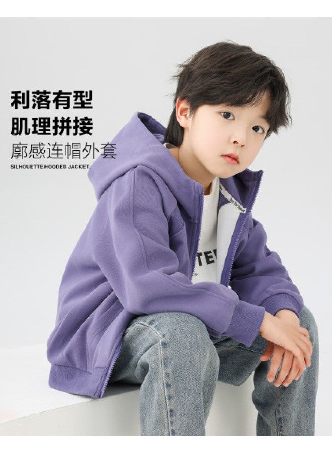 Zuoxi Boys' Jacket Spring/autumn Kids Hooded Cardigan Sweatshirt, Stylish Thin Top For Boys, Autumn Children's Clothing - Image 1