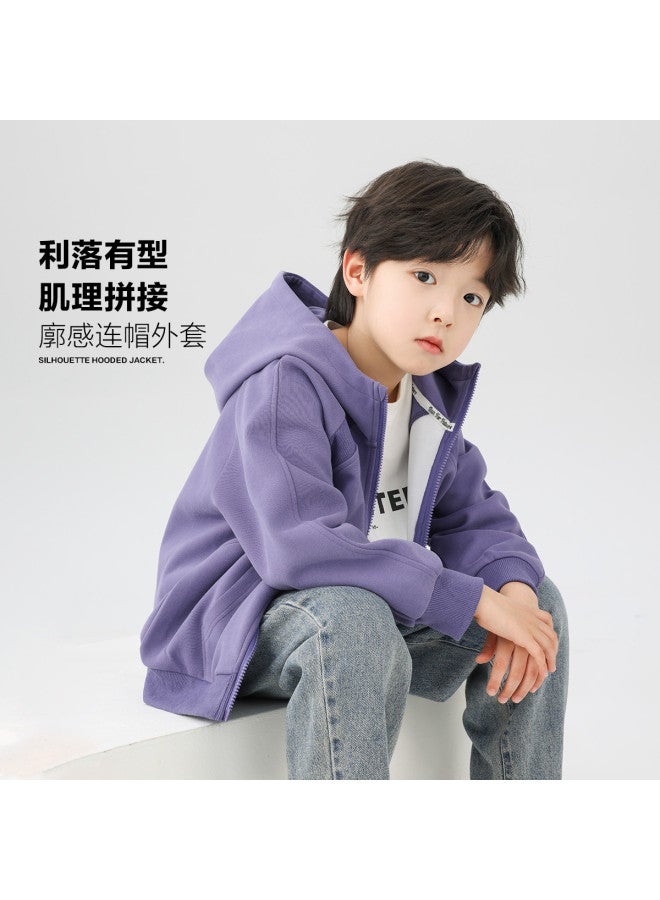 Zuoxi Boys' Jacket Spring/autumn Kids Hooded Cardigan Sweatshirt, Stylish Thin Top For Boys, Autumn Children's Clothing - Image 2