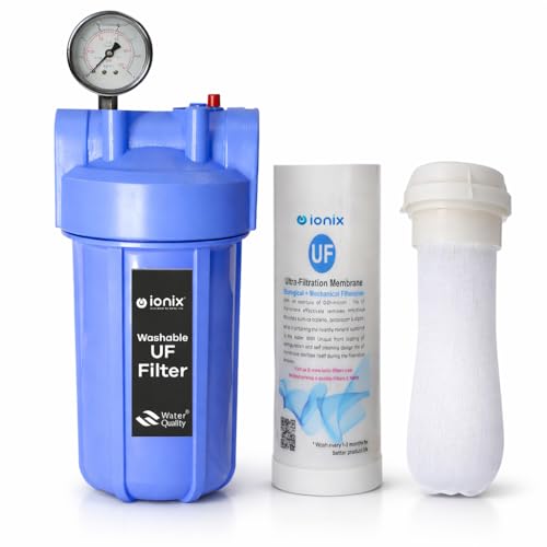 IONIX Washable UF Membrane with 3 Connection Option 1/2 inch, 3/4 inch & 1 inch | Washable UF 5 Year Shelf Life, wash and Reuse, Use with Main line, Washing Machine, Geyser, Full Set Included - Image 1