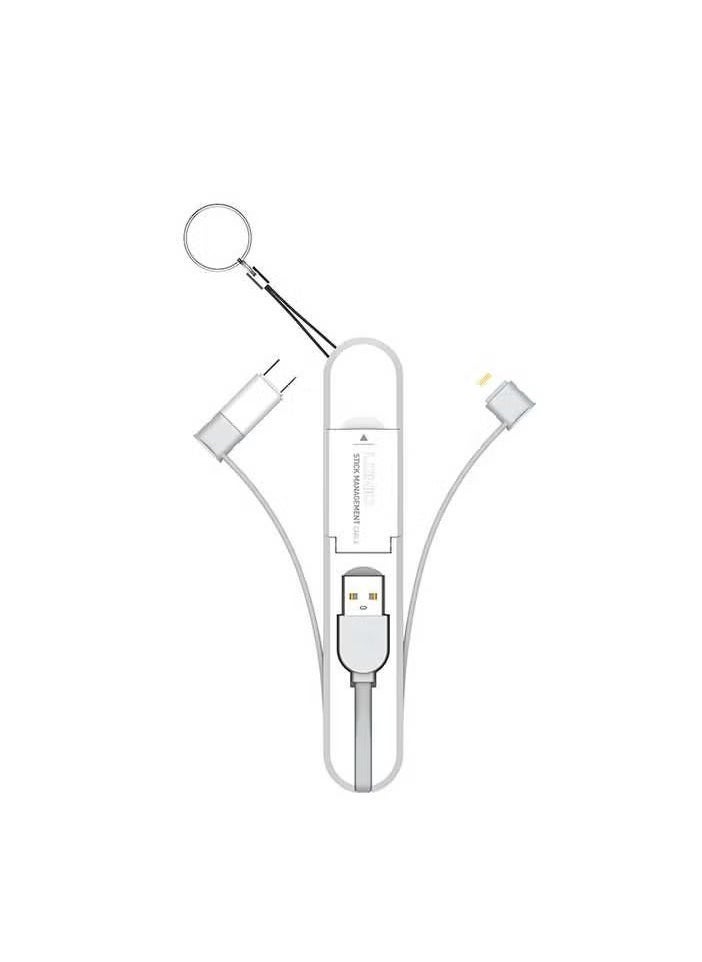 JAJEEK LC130 3-in-1 USB Cable with Type-C Connector – 3.8A Fast Charging & Data Transfer, Universal Mobile Phone Charger Cable for Android, iOS, and USB-C Devices - Image 2