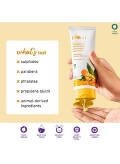 Plum Turmeric & White Clay Acne Action Face Wash | Fights Acne & Controls Excess Oil | With Turmeric White Clay & Orange Peel | Nondrying Claybased Sulphatefree Face Wash | 100% Vegan  - Image 4