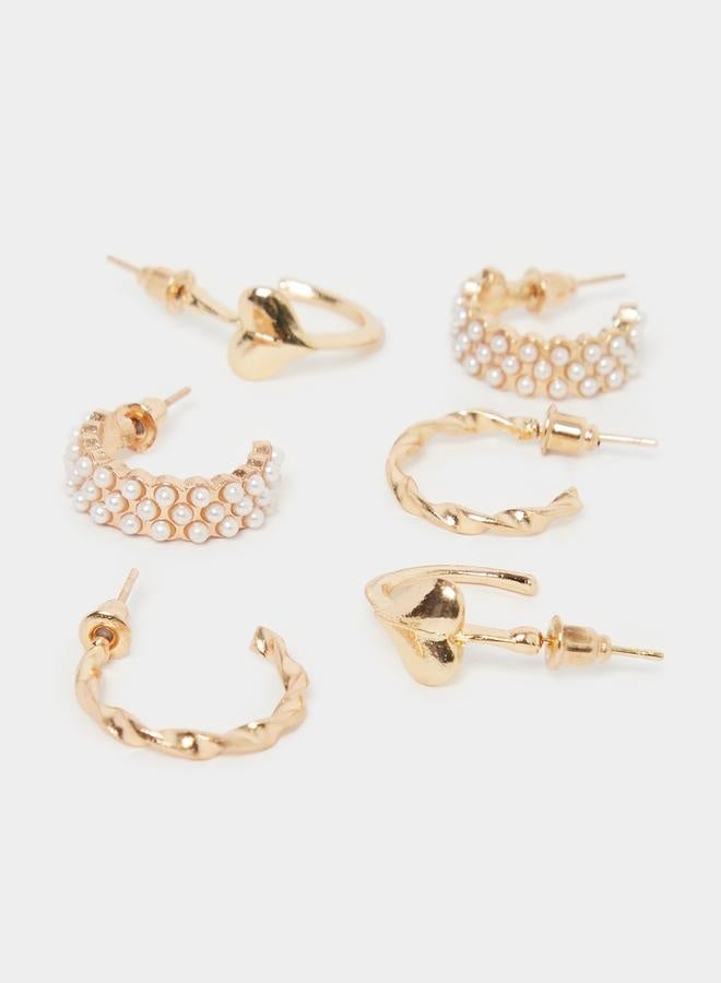 Styli Set of 6 - Assorted Half Hoop Earrings  - Image 3
