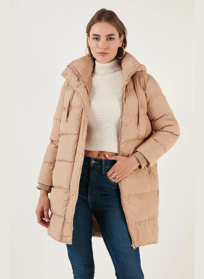 Lela Lela Pocketed Hooded Winter Long Puffer Coat Women's COAT 55650542