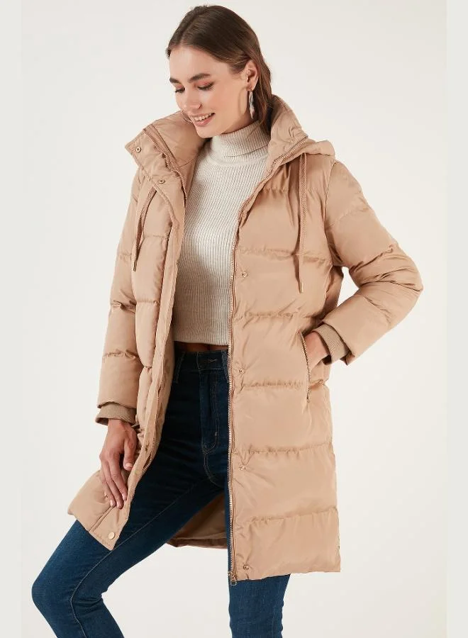 Lela Lela Pocketed Hooded Winter Long Puffer Coat Women's COAT 55650542