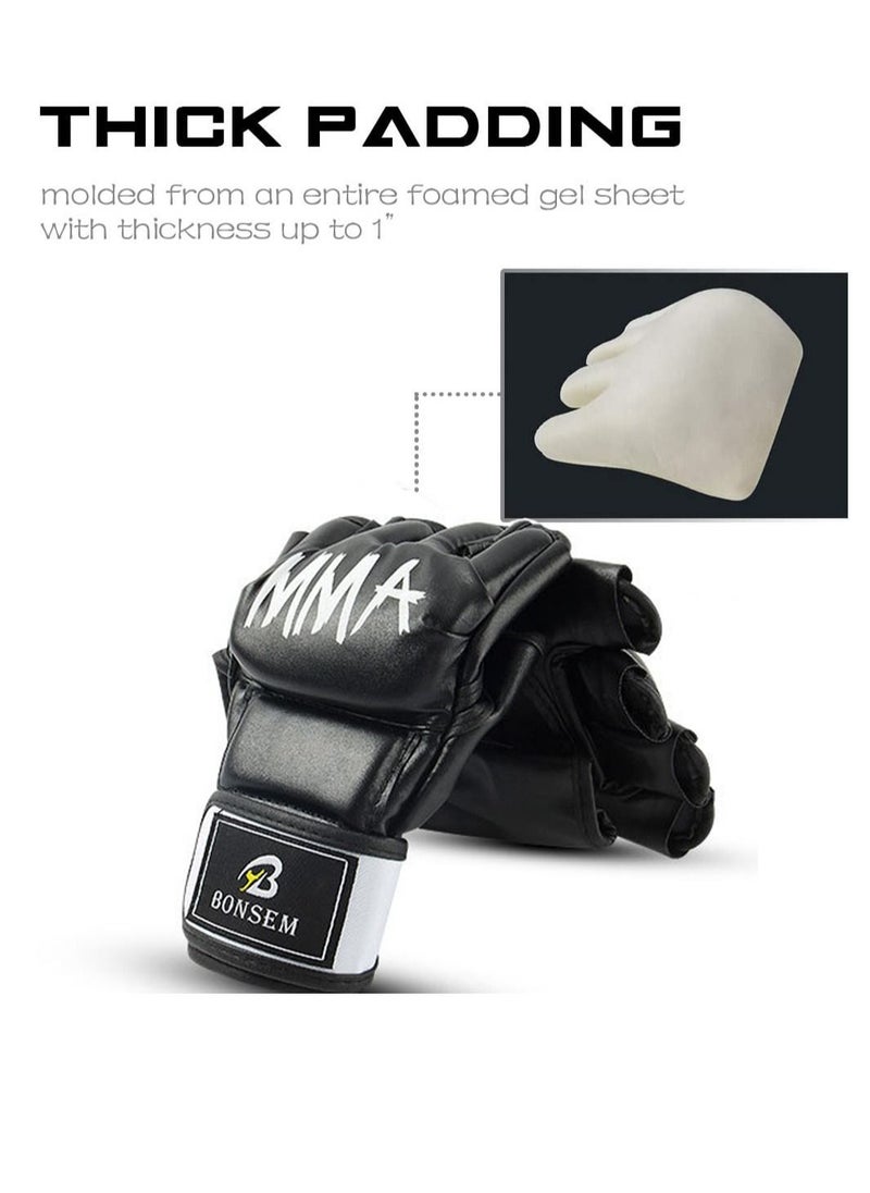 1 Pair Mma Ufc Muay Thai Boxing Gloves With Open Palm