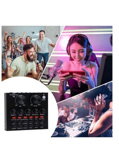 Generic Microphone,Live Sound Card & BM800 Suspension Microphone Kit Broadcasting Recording Condenser Microphone Set Intelligent Volume Audio Mixer Sound Card for Computer PC Live Sound  - Image 3