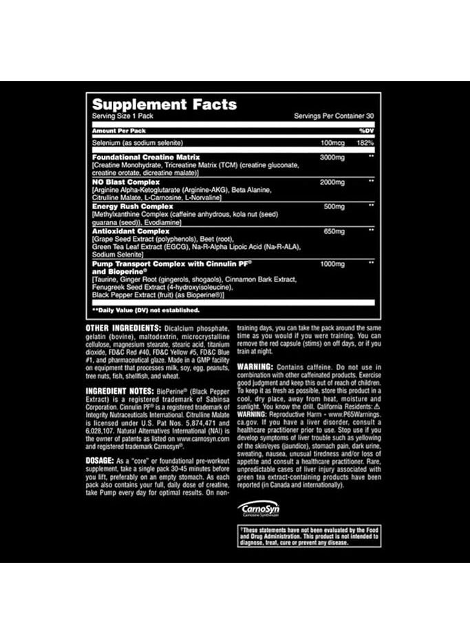 UNIVERSAL NUTRITION - Animal Pump Pre-Workout Energy Supplement - 30 Count - Image 1