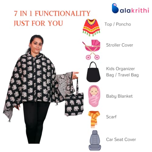 Balakrithi Breastfeeding Feeding Shawl | Feeding Covers | Nursing Covers for Feeding Mom|Apron for Mom |Multi Use - Image 4