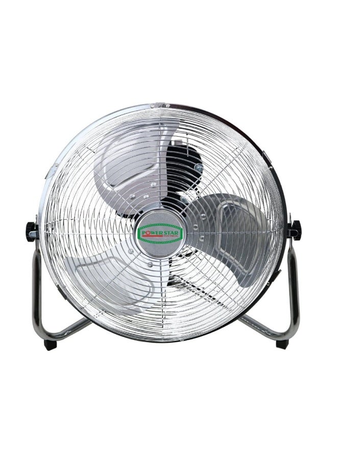 Powerstar Pedestal Fan – Chrome High Velocity Floor Fan with 3-Speed Settings & Tilting Feature for Home, Gym & Office (16 Inch) - Image 4